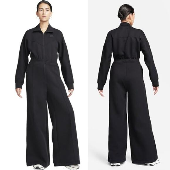 NEW Nike Sportswear Tech Fleece Windrunner Jumpsuit Black Women's Size Small - Picture 1 of 11